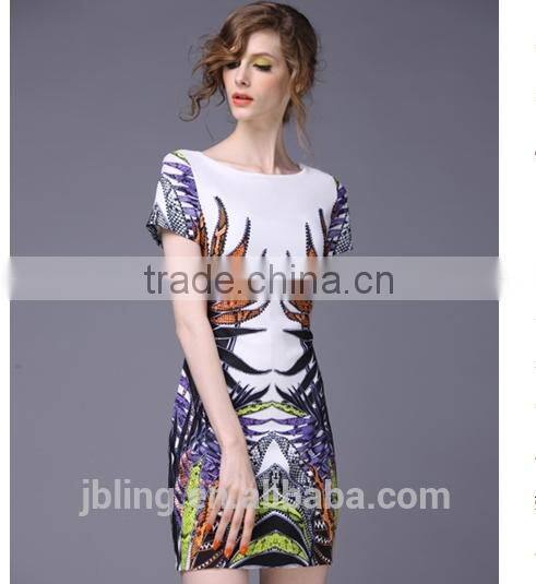 new model fancy printed ladies dress