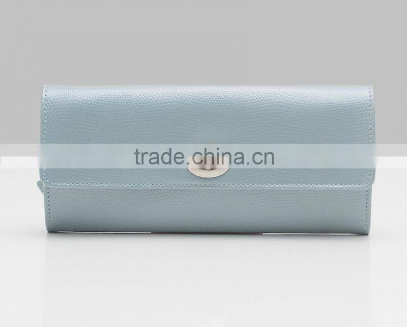 Exquisite Fashion Light Blue PU Leather Travel Jewelry Case