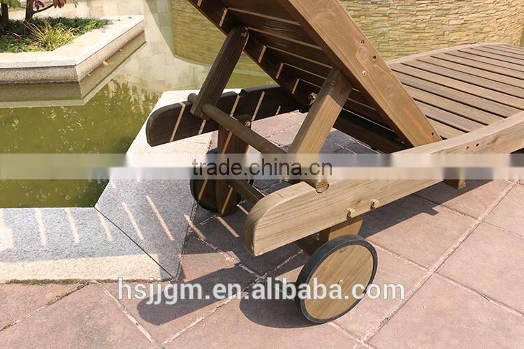 outdoor wooden swimming pool bed