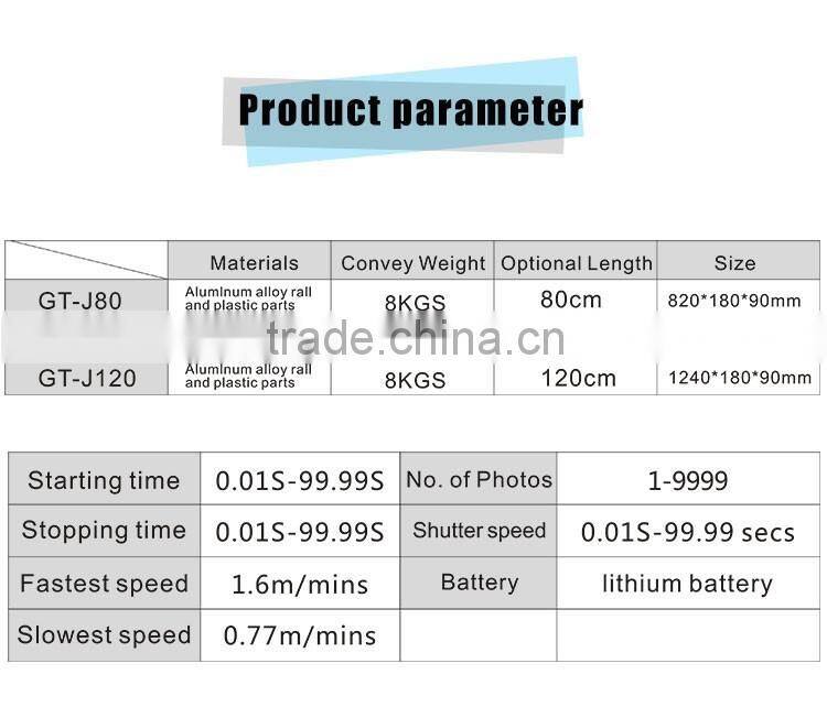 120cm Aluminium alloy auto pan shot wide angle shot time lapse shot dslr camera motorized slider