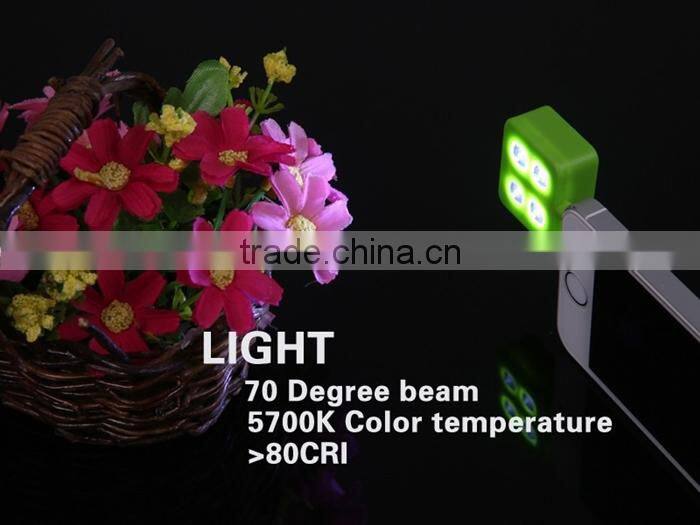 Portable Mini 4 LED External Flash Fill Light Selfie Lamp For iPhone 6