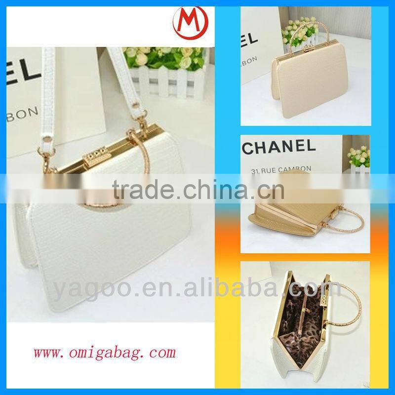 fashion so elegant new style metal handle clear belt cross body handbag