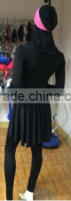 Once Piece Muslim Swimwear waterproof beach wear with detached hood