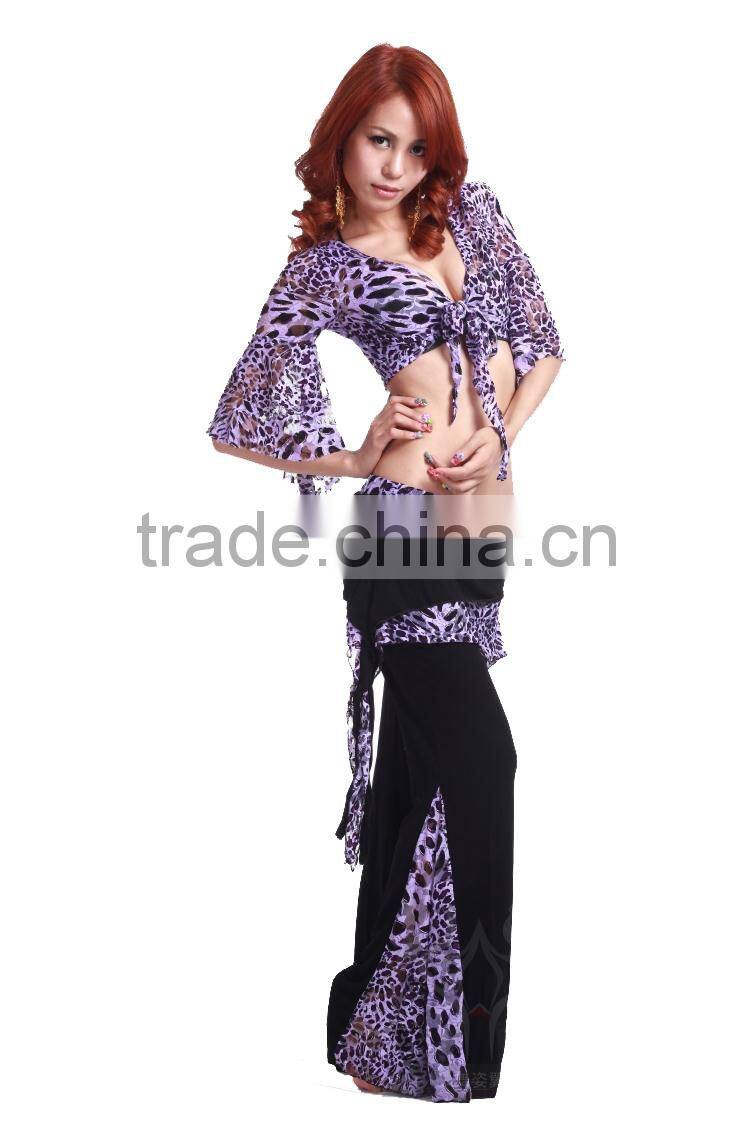Hot Sexy Belly Dance Tops with Leopard Print for Performance
