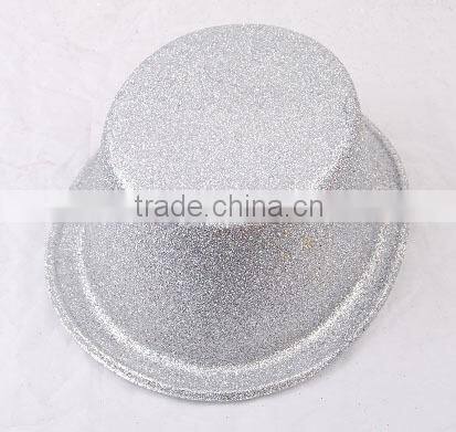 PVC flat top hat with glitter