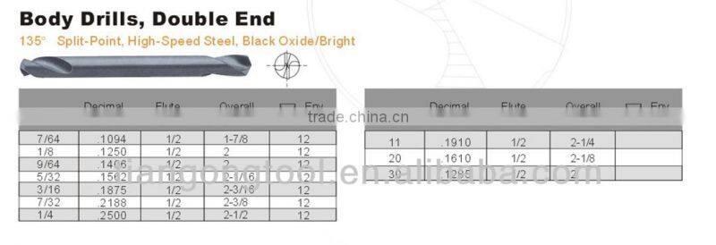 TG hss roll forged M2 black oxide double end drill bit