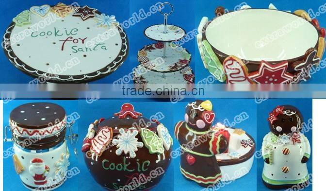 Christmas ceramic santa head jar and pot