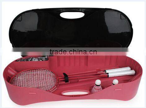 Portable badminton stand goal post.