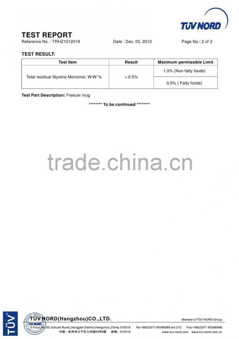 frosty mug with gel and handle