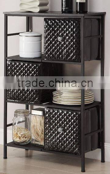 2015 new fashional 3 tiers fabric drawer storage rack