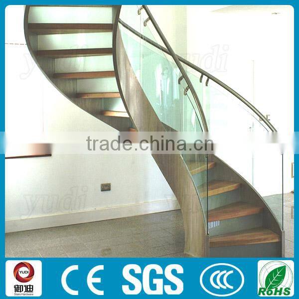 Moden design high quality residential steel beam curved stairs design