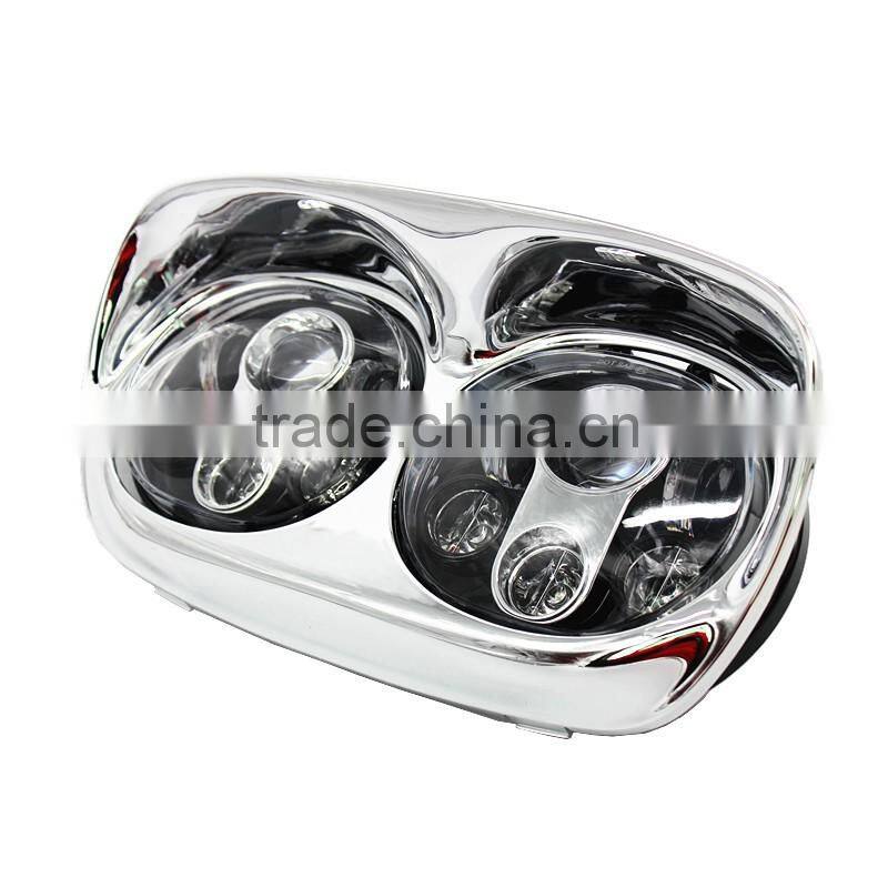 5-3/4" 5.75 inch Dual LED Projection Daymaker Headlight For Harley Road Glide 2004-2013 Street Glide 6 Pcs Bulb