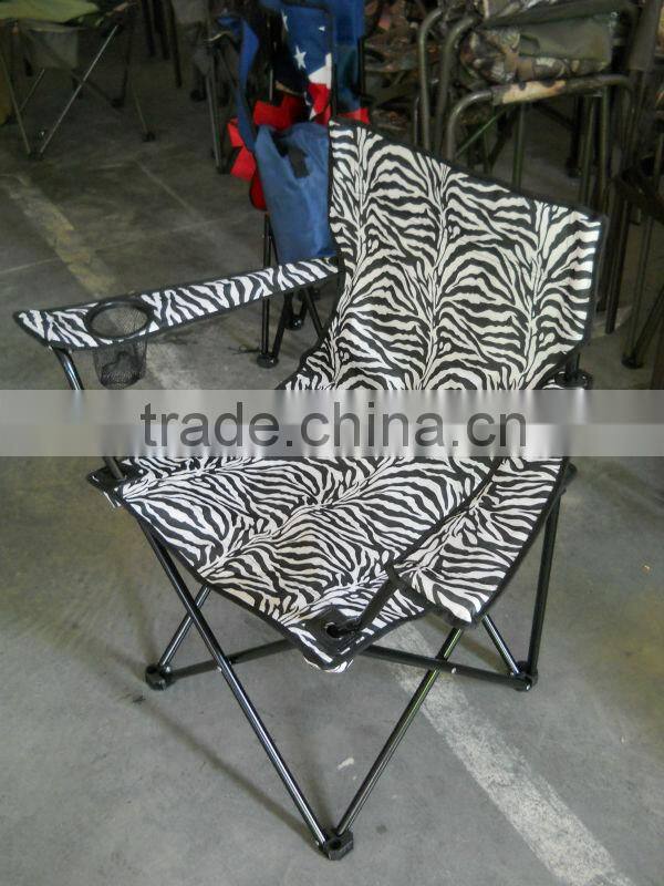 Quad Zebra Print Folding Chair