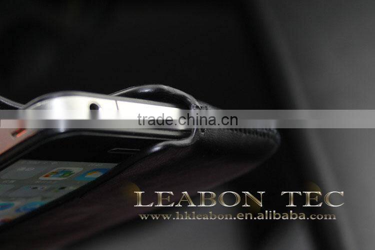 Window Smart view leather flip cover case for iphone 4 phone case