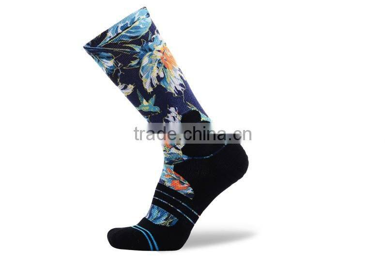 customized cool design dye sublimation basketball socks