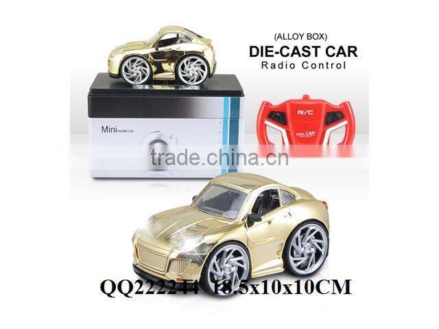 1:28 4 Function R/C plated metal car with light & batteries & USB charger,toys car for kids