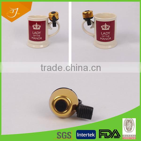 manufacturer cheap Custom beer mug with bell,beer mug for christmas gift