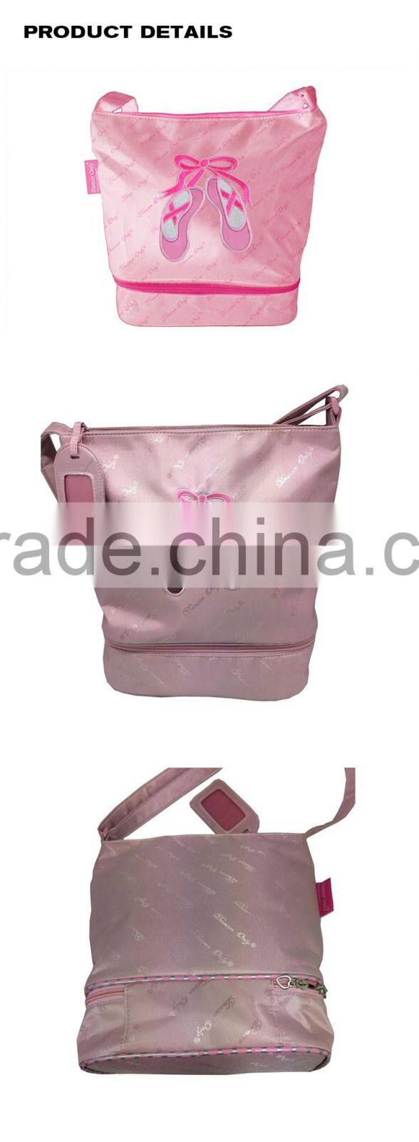 Stable quality Pink Polyester kids dance bag