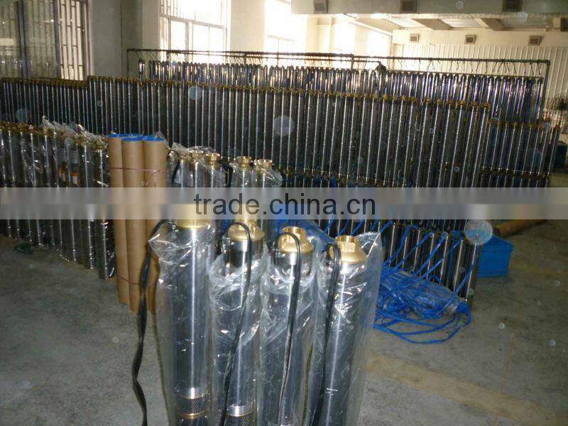 4"borehole pump,rated flow 3 tons,stainless steel deep well submersible pump