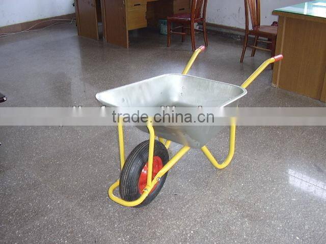 High quality Wheelbarrow WB5009 with single solid Wheel and galvanized tray