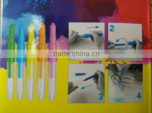 Blow color pen with brush tip marker water color ink for kids painting