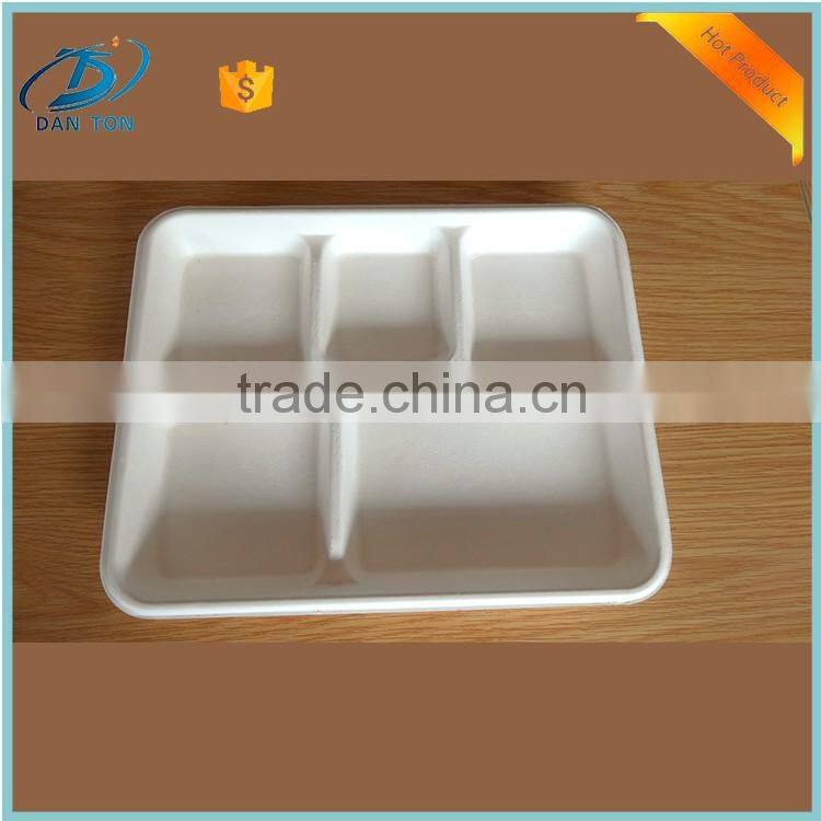custom disposable lunch fast food paper pulp box with 5 department