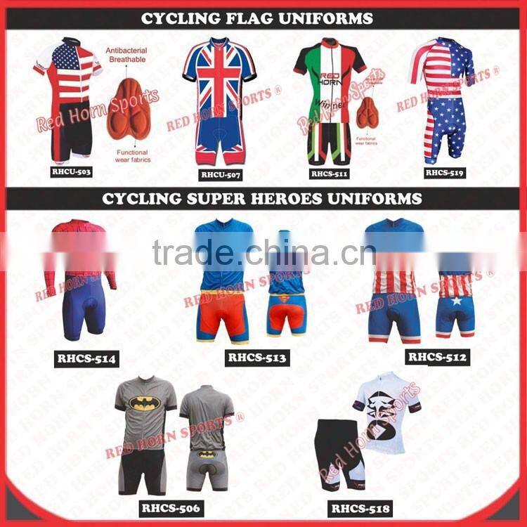 Multi Color Sublimated Cycling Uniform, Top Selling Cycling Uniform