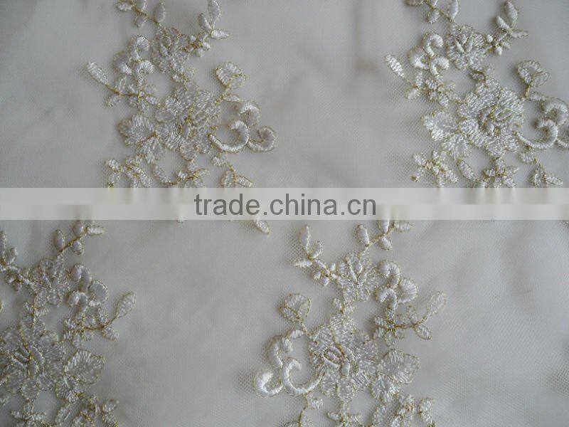 Roamtic floral design mesh embroidery lace bridal fabric