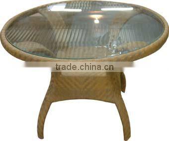 outdoor rattan table with tempered glass in different design