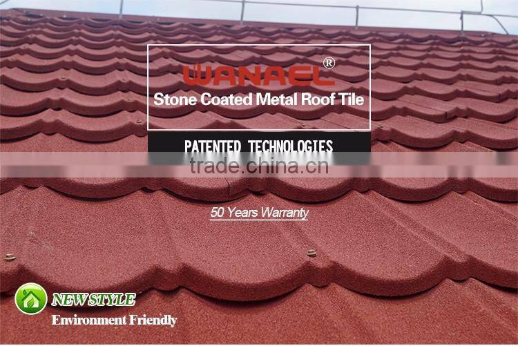 Wanael Traditional Noisy-resistant Metal building materials Red Clay Solar Roof Tiles