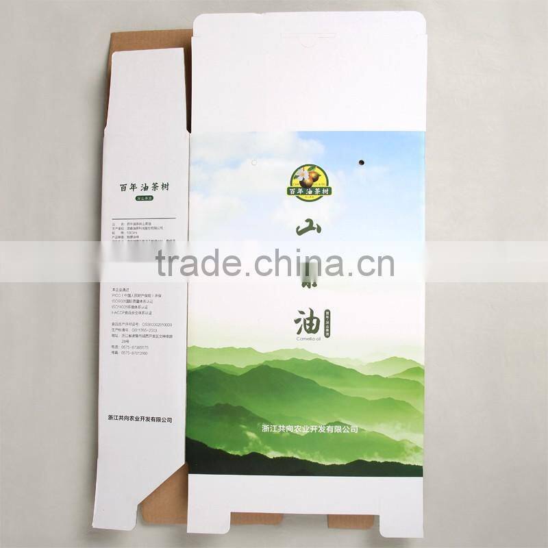 Corrugated paper packaging box for China tea-seed oil packing box with nylon string