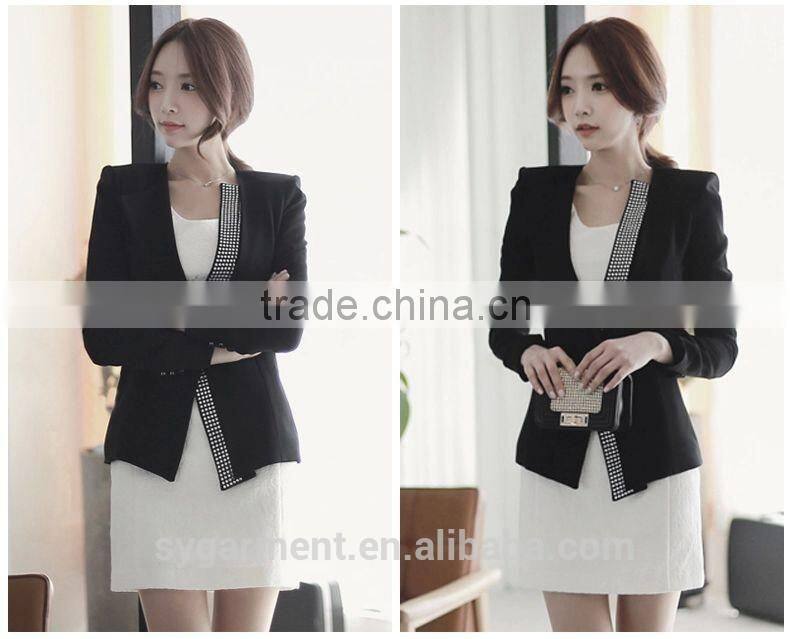 2015 Spring Hot sale Ladies workplace Slim business suits Classic Simple fashion blazer Women Leisure Clothing