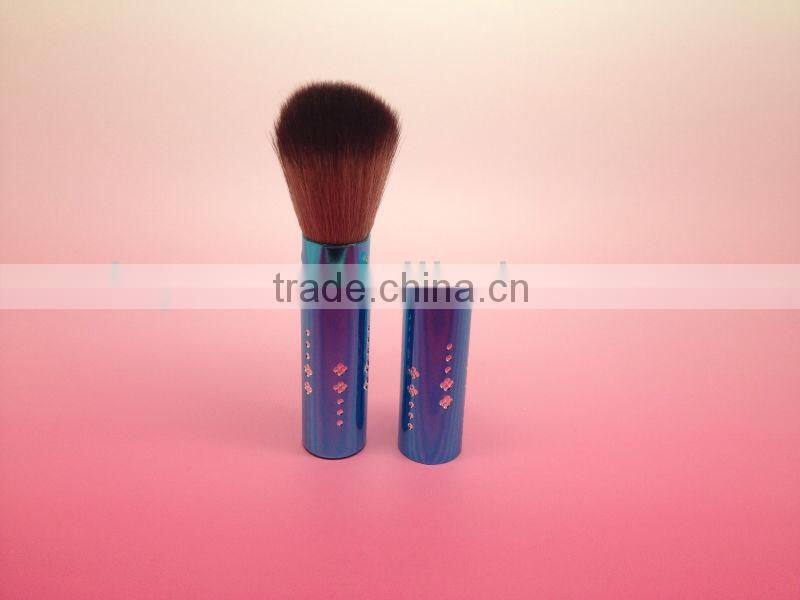 printed brush blue and purple retractable blush brush diamond makeup brushes