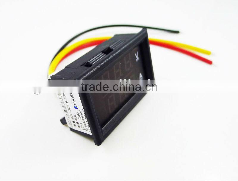 DC 4.5-30V 10A Volt Amp double Voltmeter and Ammeter blue red led Voltage Current Meter