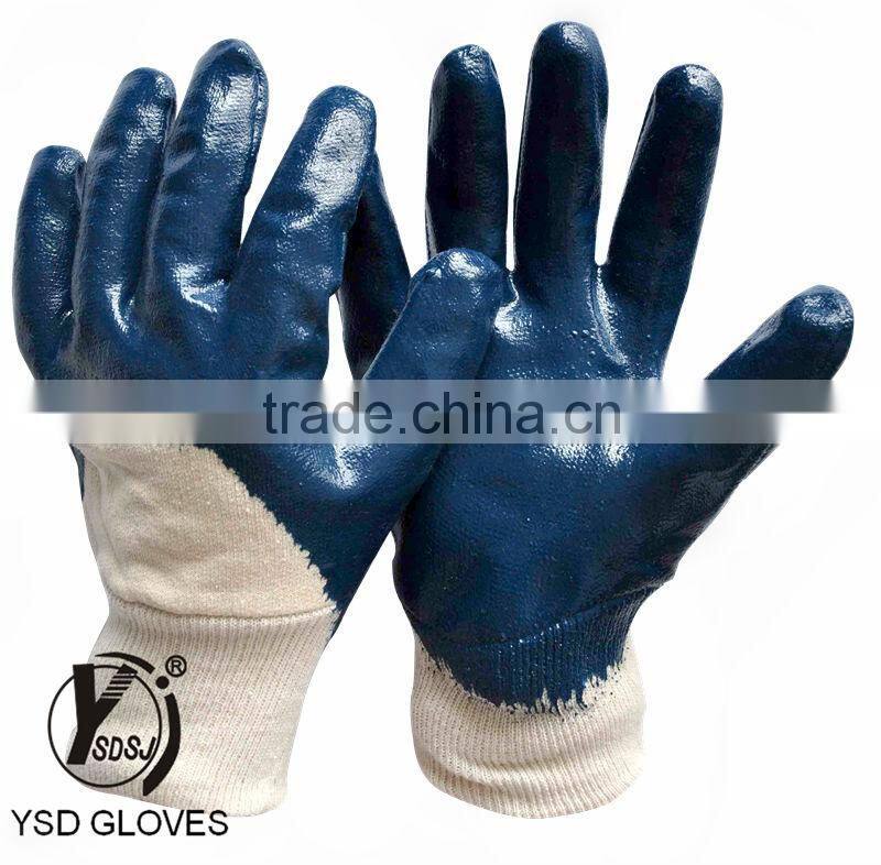 Orange rubber construction gloves