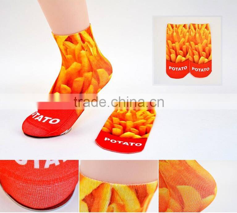 wholesale ladys colorful ankle sublimation blank socks