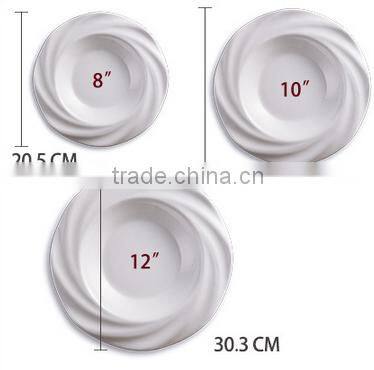Ceramic dinnerware cookware set white round soup plate and dish for wedding hotel