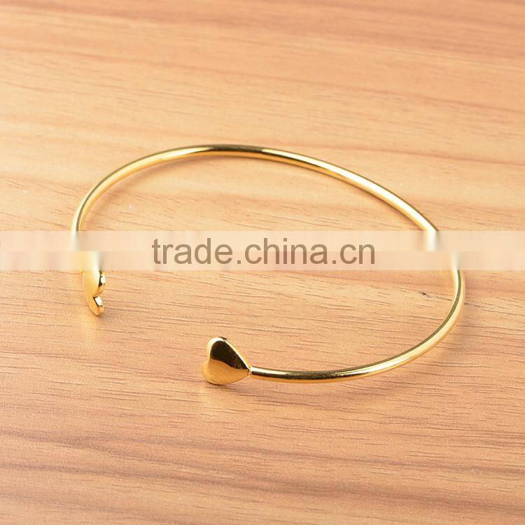 Korean Fashion Double Heart Gold Plated Bracelet