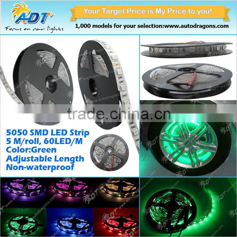 5M 3528 5050 5630 7020 SMD LED Flexible Strip Light with 12V Power Supply Adapter