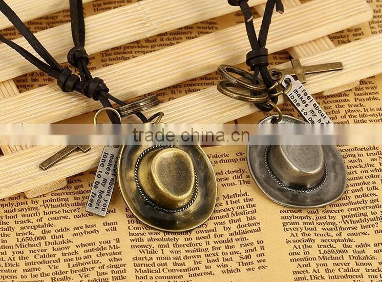 cross pendant leather choker collar necklace for women