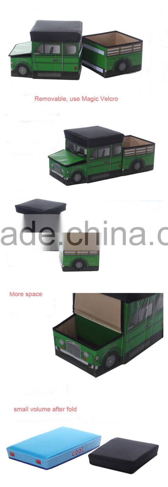 Cartoon car stool toy storage box storage box Oxford cloth stool creative oxford cardboard