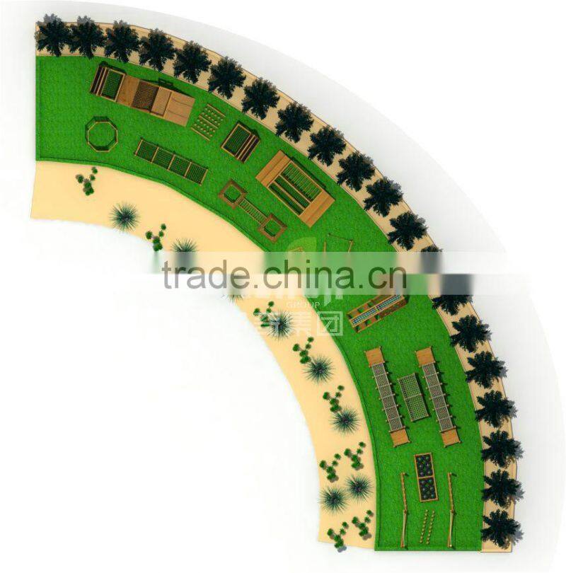 Kaiqi KQ60085A children wooden outdoor playground play attractions for park public facilities