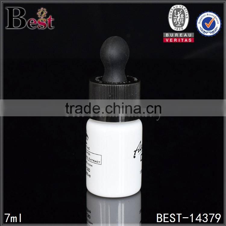 7ml high quality special white glass round serum dropper bottle childproof top