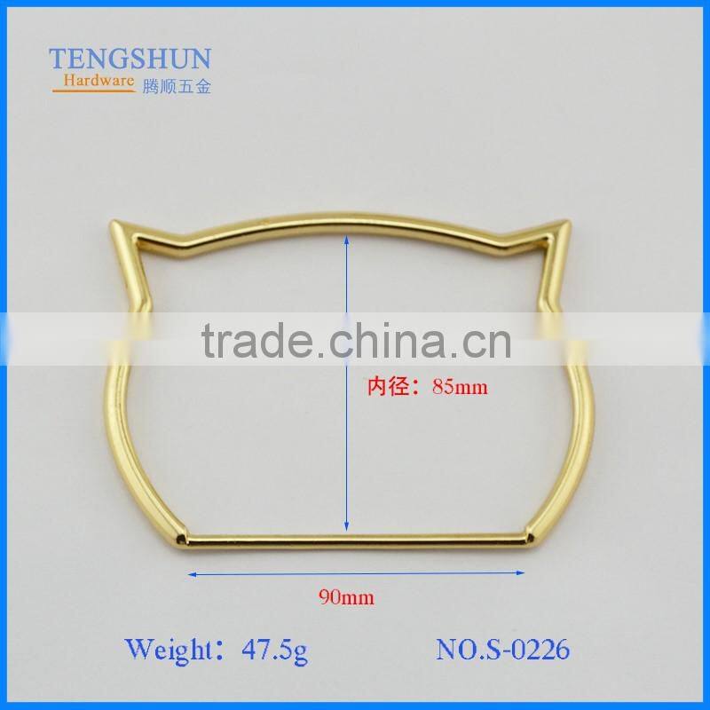 cat shaped metal frame for handbag or backpack