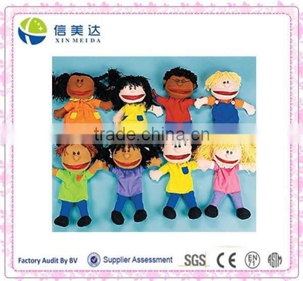 Plush Kids Hand Puppets Set of 8 Multi-Ethnic Educational Puppets