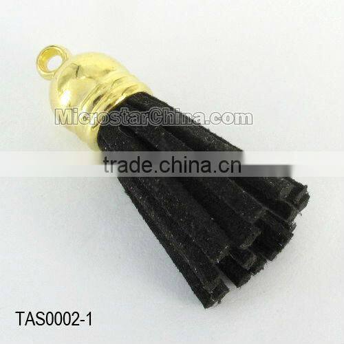 Tassel fit for key chain, Korea suede, about 33.5*10mm, mixed color