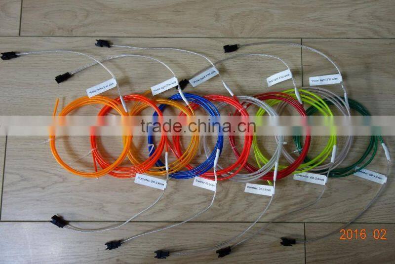 Super luminance 2.6mm Yellow EL WIRE For AC110V-240V 25M-35M EL INVERTER