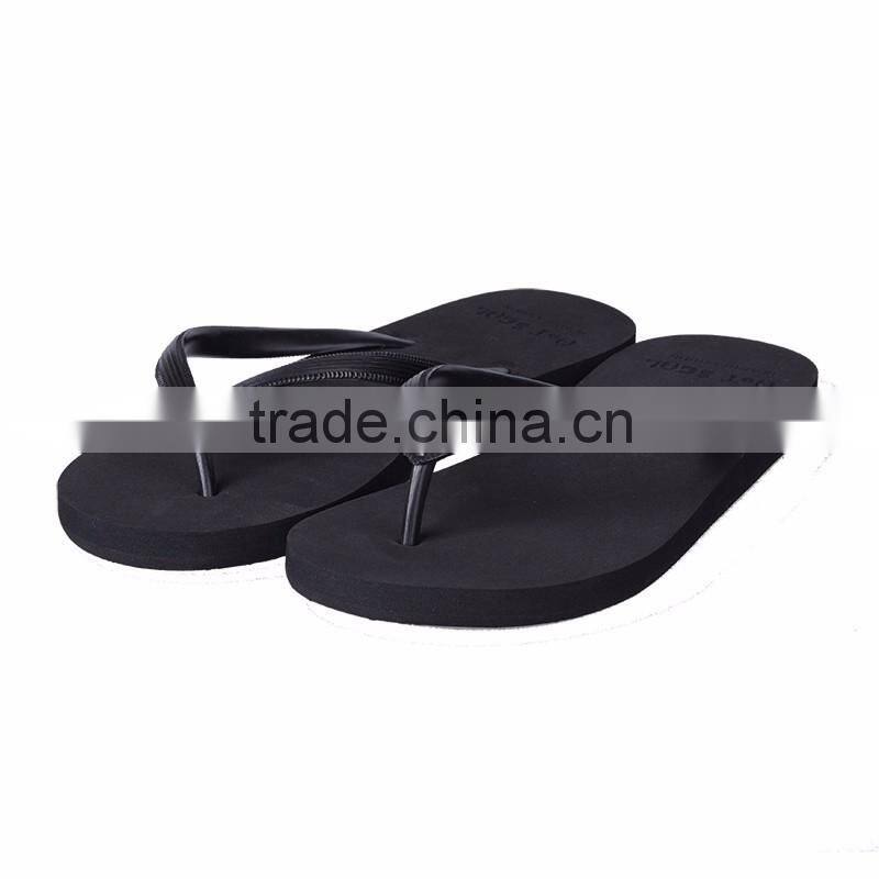 2016 cheap customized oem service eva thin sole black walking use flip flops for girls