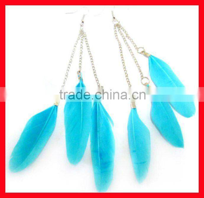 Wholesale Long Dangle Earrings With Spot Feather