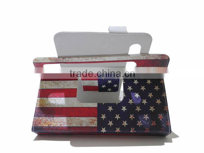 2014 New style hot selling custom stylish universal 360 degree rotation cartoon leather smart case for 7 inch tablet